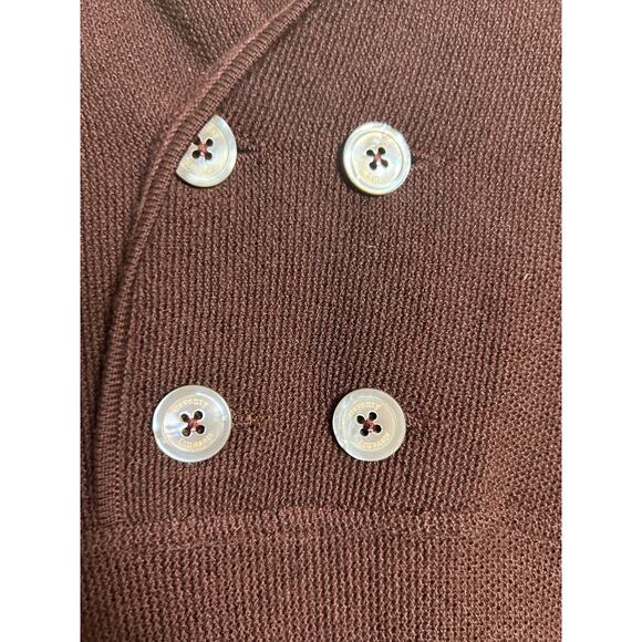 Eleventy Brown Wool Knit Collared Button Front Preppy Pullover Sweater Size M - Picture 4 of 8